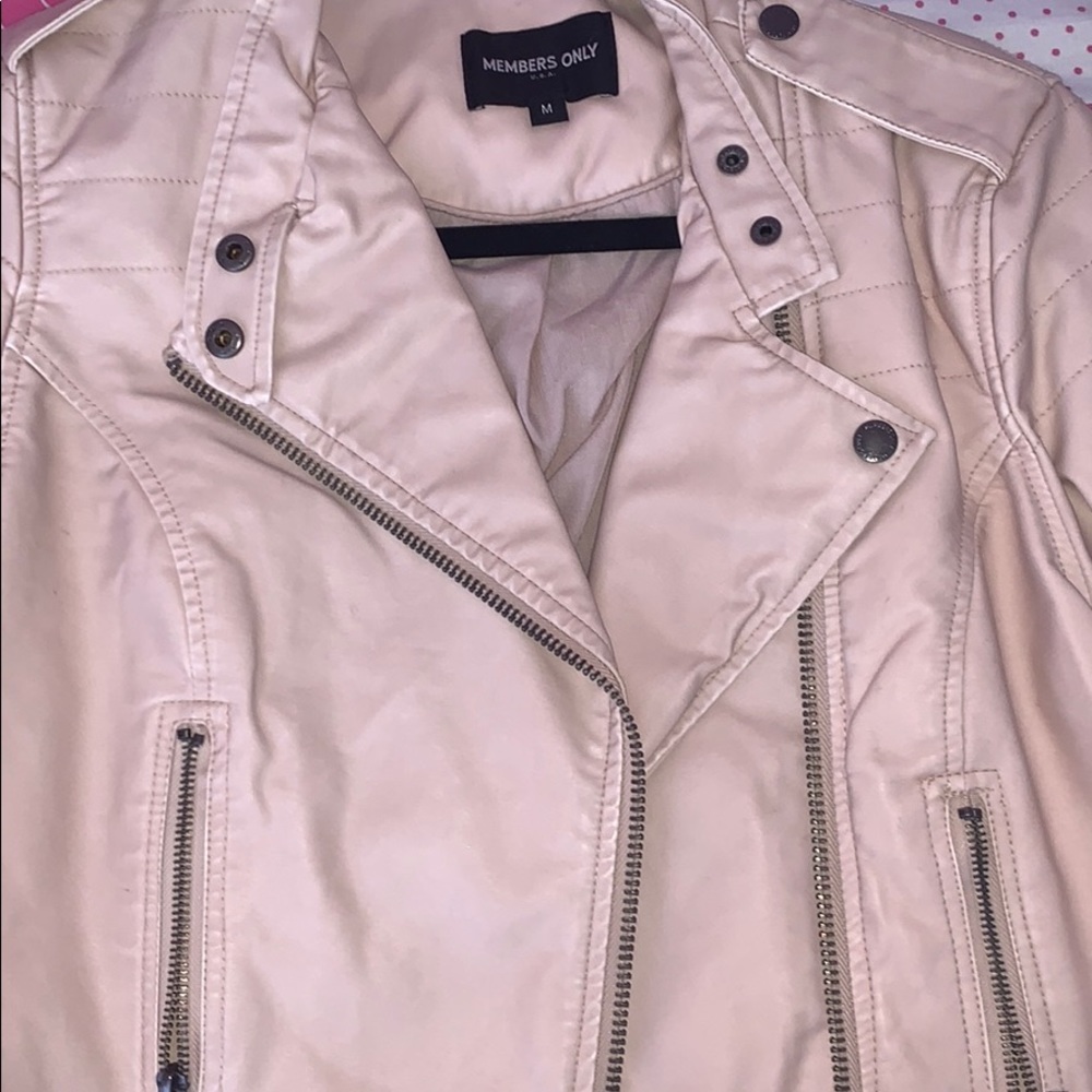 Nude leather jacket